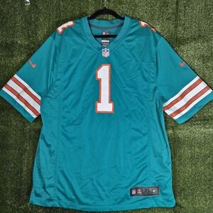 Nike Miami Dolphins Tua Tagovailoa #1 Jersey Men's XL Aqua NFL On Field